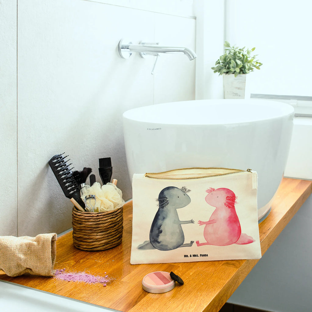 Make-up bag axolotl Love pinsel tasche, Waschbeutel, Waschtasche, Etui, Kulturtasche, pencil case, Kulturbeutel, Kosmetikbeutel, Schminktäschchen, Schminktasche, beauty case, aufbewahrungsbeutel, kosmetiktäschchen, Schminkbeutel, Kosmetiktasche, beauty tasche, Mäppchen, aufbewahrungstasche, Stiftemäppchen, Federmappe, utensilientasche, toiletry bag, Schlampermäppchen, Molch, Axolotl, Liebesbeweis, Liebe, Jahrestag, Lurch, Axolot, Große Liebe, Valentinstag, Lurche, Ehemann, Schwanzlurch, Verlobter, Freund