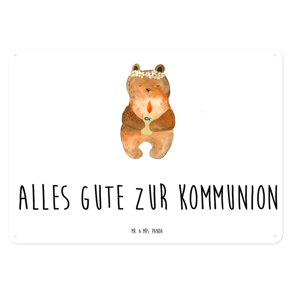 Blechschild Bär Kommunion Türschild Metall, Blechschild Küche, Blechschild Für Männer, Dekoschild Metall, Blechschild Zum Aufhängen, Blechschild Für Frauen, Blechschild Büro, Blechschild Groß, Wandschild Metall, Blechschild, Teddy, Bär, Teddybär, Katholisch, Gottes Segen, Kommunion, Taufkerze