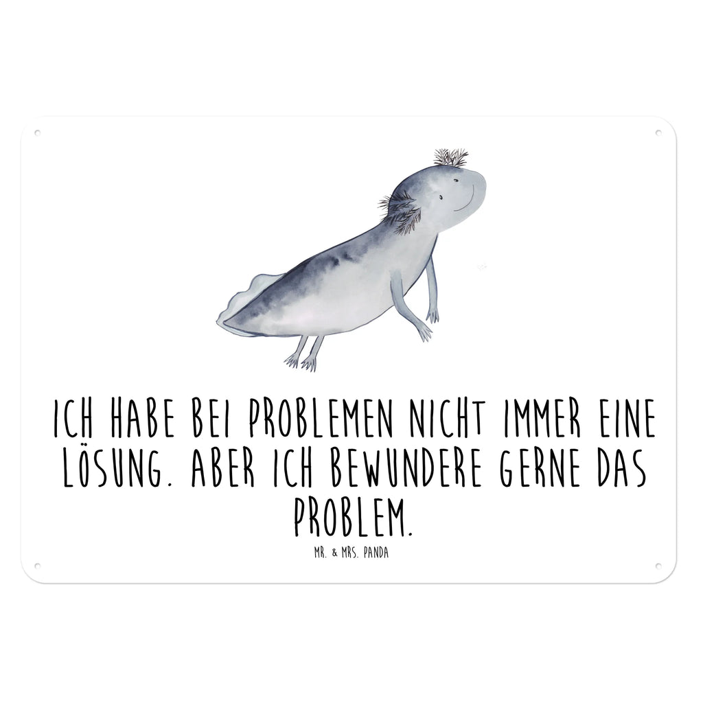 Blechschild Axolotl Schwimmen Blechschild Zum Aufhängen, Blechschild Küche, Blechschild, Wandschild Metall, Blechschild Groß, Blechschild Büro, Dekoschild Metall, Blechschild Für Männer, Blechschild Für Frauen, Türschild Metall, Molch, Axolotl, Motivation, Lurche, Problem, Axolot, Schwanzlurch, Probleme, Lurch, Lösungen