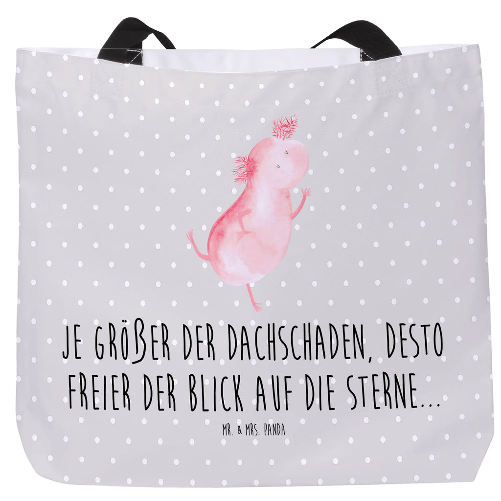 Shopper axolotl Dance Freizeittasche, Beutel, Schulbeutel, Tragebeutel, Einkaufstasche, Strandtasche, Einkaufsbeutel, Tasche, Alltagstasche, Schultasche, Shopper, Axolotl, Molch, Lurch, beste Freundin, Axolot, Freundin, verrückt, Schwanzlurch, Lurche, Sterne, Dachschaden