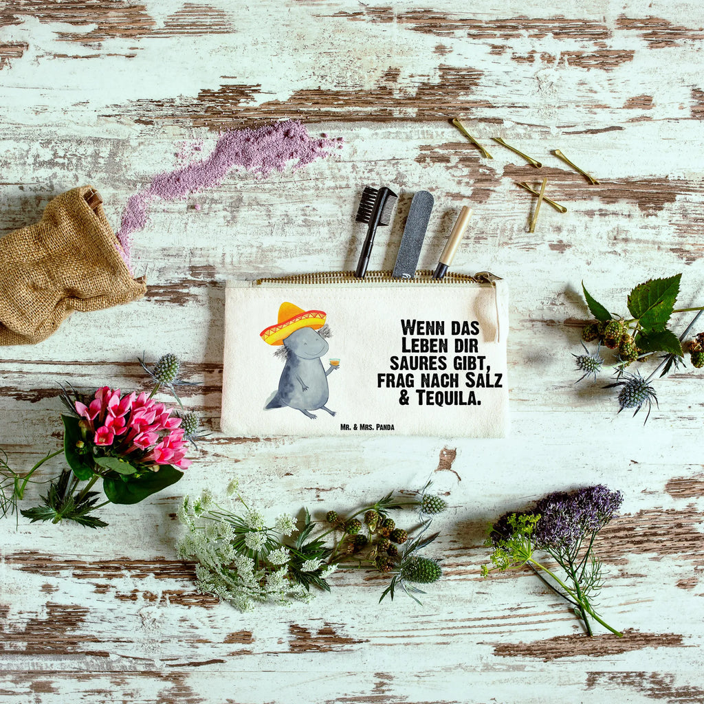 Schminktasche Axolotl Tequila beauty tasche, Waschtasche, Federmappe, beauty case, Schlampermäppchen, Waschbeutel, toiletry bag, Kulturbeutel, Schminktäschchen, Etui, Stiftemäppchen, Kulturtasche, utensilientasche, Mäppchen, aufbewahrungstasche, Schminkbeutel, Kosmetiktasche, kosmetiktäschchen, Schminktasche, pencil case, aufbewahrungsbeutel, Kosmetikbeutel, pinsel tasche, Molch, Axolotl, Spruch, Tequila, Schwanzlurch, Lurch, Zitrone, Mexico, Axolot, Feuerdrache, Mexiko, Lurche, Feuersalamander, Sombrero, Motivation