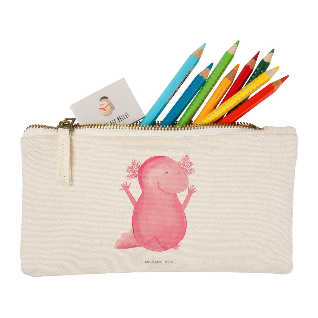 Schminktasche Axolotl Hurra Kulturtasche, Waschbeutel, Schlampermäppchen, Kosmetiktasche, pencil case, Schminktasche, utensilientasche, Federmappe, toiletry bag, beauty case, Kosmetikbeutel, Schminkbeutel, kosmetiktäschchen, aufbewahrungstasche, pinsel tasche, Etui, Kulturbeutel, Schminktäschchen, Waschtasche, Mäppchen, Stiftemäppchen, aufbewahrungsbeutel, beauty tasche, Molch, Axolotl, Motivation, Zufriedenheit, Axolot, Lurche, Lurch, Freude, Schwanzlurch, Spaß, Fröhlich