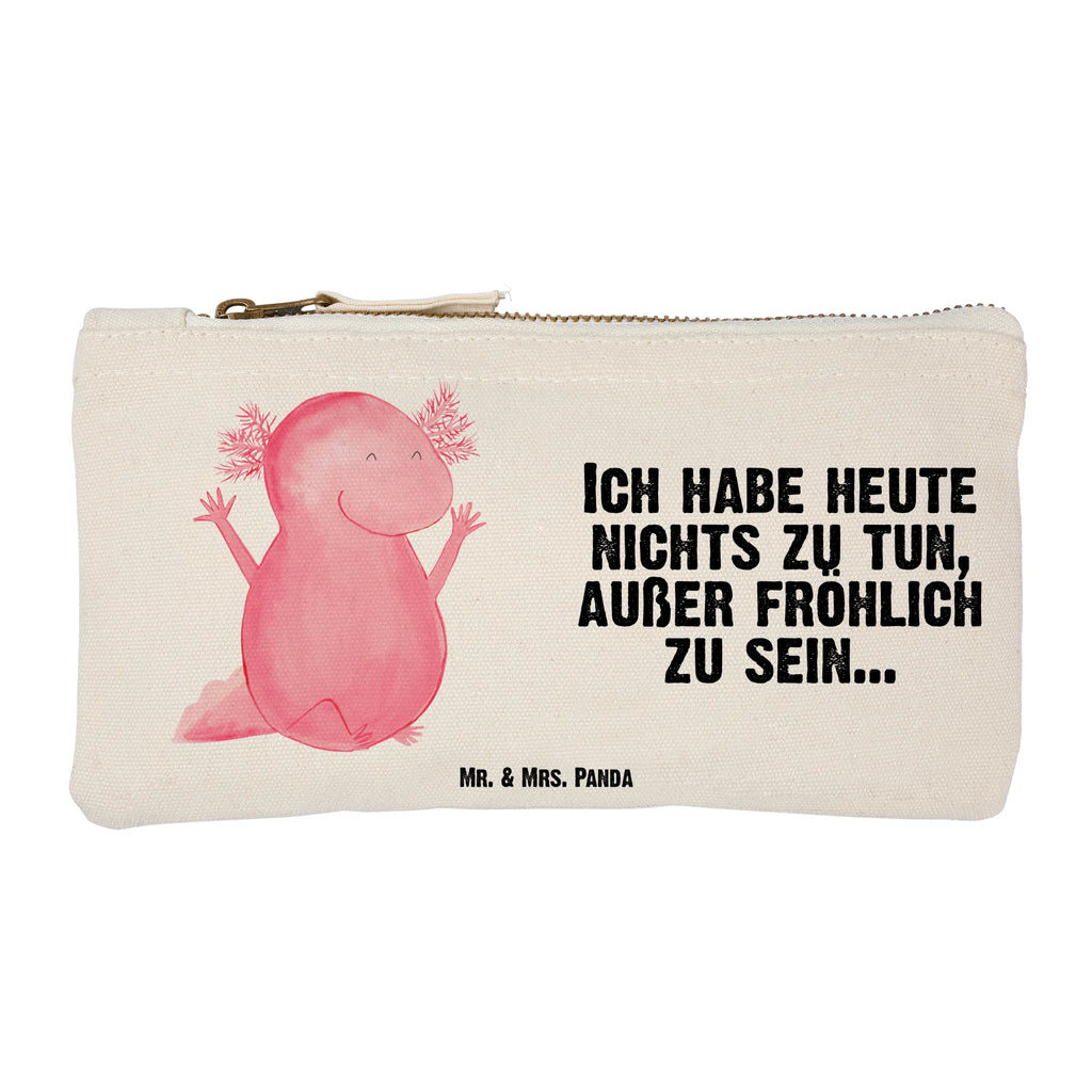 Schminktasche Axolotl Hurra Kulturtasche, Waschbeutel, Schlampermäppchen, Kosmetiktasche, pencil case, Schminktasche, utensilientasche, Federmappe, toiletry bag, beauty case, Kosmetikbeutel, Schminkbeutel, kosmetiktäschchen, aufbewahrungstasche, pinsel tasche, Etui, Kulturbeutel, Schminktäschchen, Waschtasche, Mäppchen, Stiftemäppchen, aufbewahrungsbeutel, beauty tasche, Molch, Axolotl, Motivation, Zufriedenheit, Axolot, Lurche, Lurch, Freude, Schwanzlurch, Spaß, Fröhlich