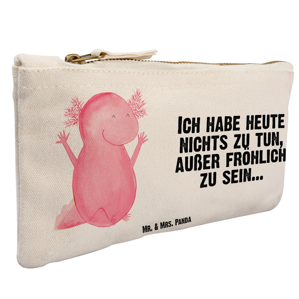 Schminktasche Axolotl Hurra Kulturtasche, Waschbeutel, Schlampermäppchen, Kosmetiktasche, pencil case, Schminktasche, utensilientasche, Federmappe, toiletry bag, beauty case, Kosmetikbeutel, Schminkbeutel, kosmetiktäschchen, aufbewahrungstasche, pinsel tasche, Etui, Kulturbeutel, Schminktäschchen, Waschtasche, Mäppchen, Stiftemäppchen, aufbewahrungsbeutel, beauty tasche, Molch, Axolotl, Motivation, Zufriedenheit, Axolot, Lurche, Lurch, Freude, Schwanzlurch, Spaß, Fröhlich