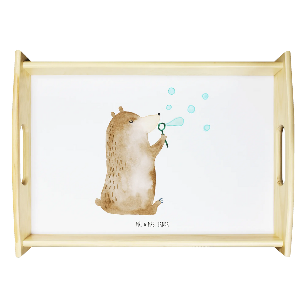 Serviertablett Bär Seifenblasen Tablett, Holztablett, Dekotablett, Küchentablett, Frühstückstablett, Serviertablett, Bär, Teddy, Teddybär, Seifenblasen Bär Lustig Sein Glücklich Traurig Happy