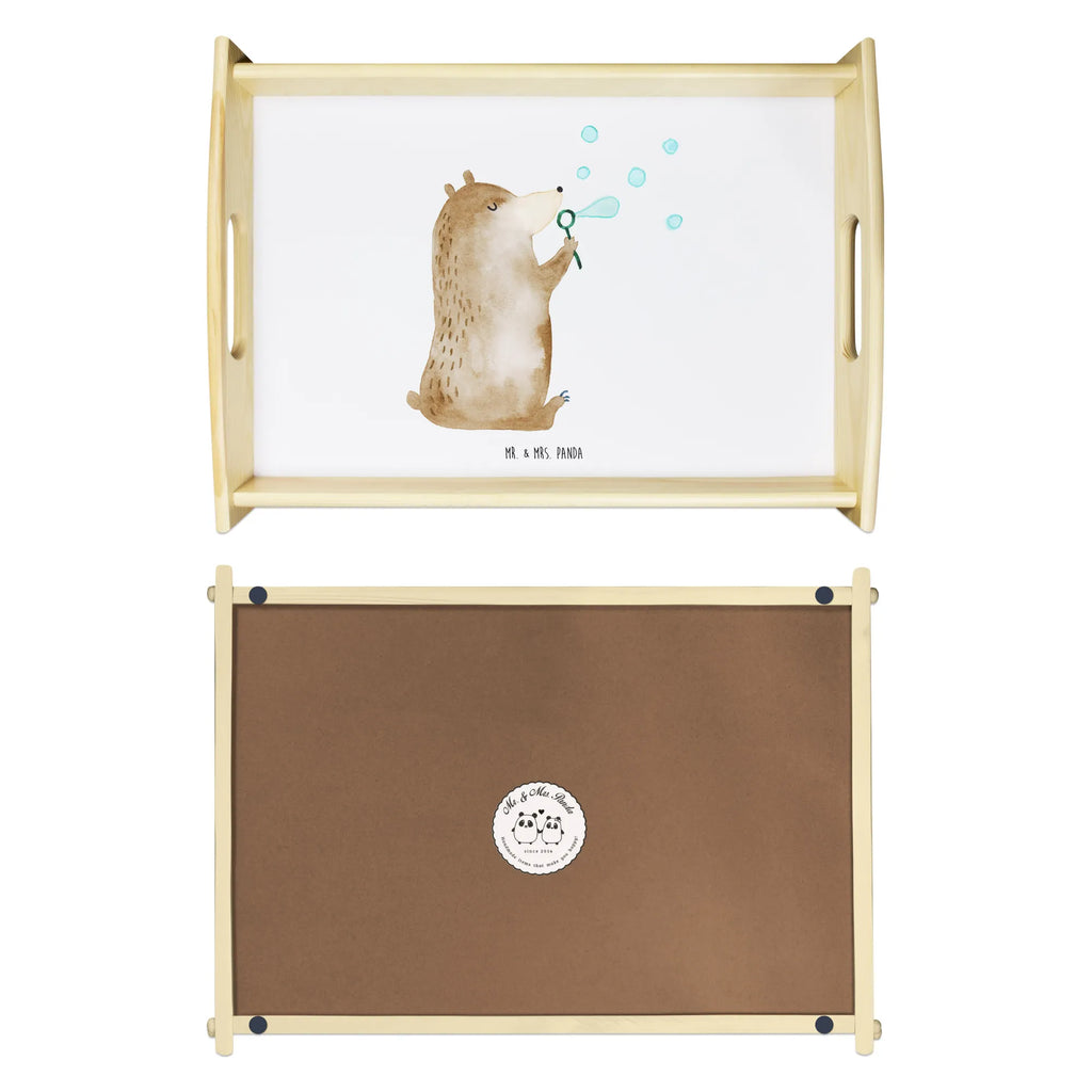 Serviertablett Bär Seifenblasen Tablett, Holztablett, Dekotablett, Küchentablett, Frühstückstablett, Serviertablett, Bär, Teddy, Teddybär, Seifenblasen Bär Lustig Sein Glücklich Traurig Happy