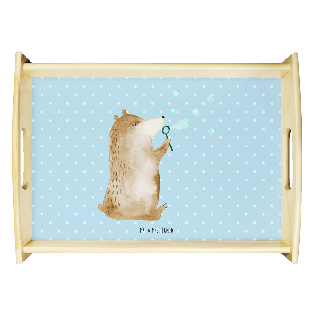 Serviertablett Bär Seifenblasen Tablett, Holztablett, Dekotablett, Küchentablett, Frühstückstablett, Serviertablett, Bär, Teddy, Teddybär, Seifenblasen Bär Lustig Sein Glücklich Traurig Happy