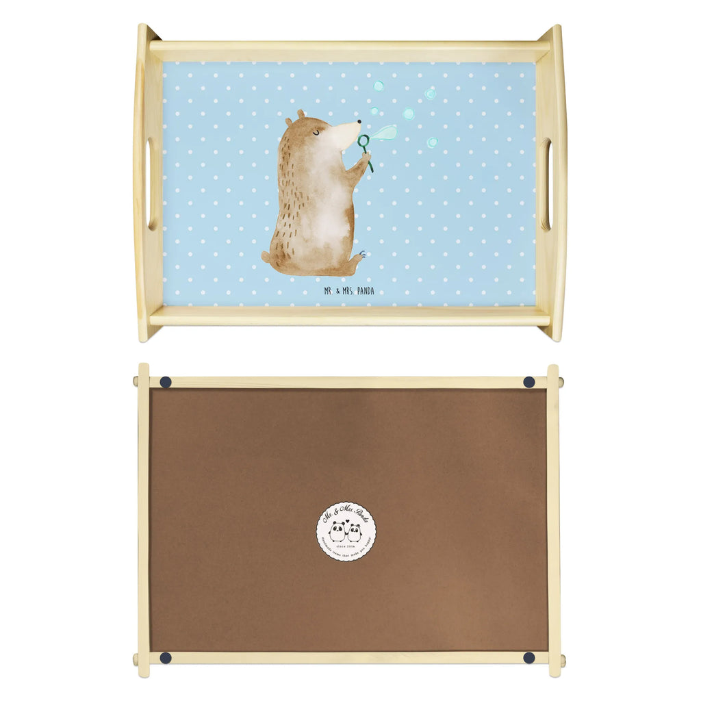 Serviertablett Bär Seifenblasen Tablett, Holztablett, Dekotablett, Küchentablett, Frühstückstablett, Serviertablett, Bär, Teddy, Teddybär, Seifenblasen Bär Lustig Sein Glücklich Traurig Happy