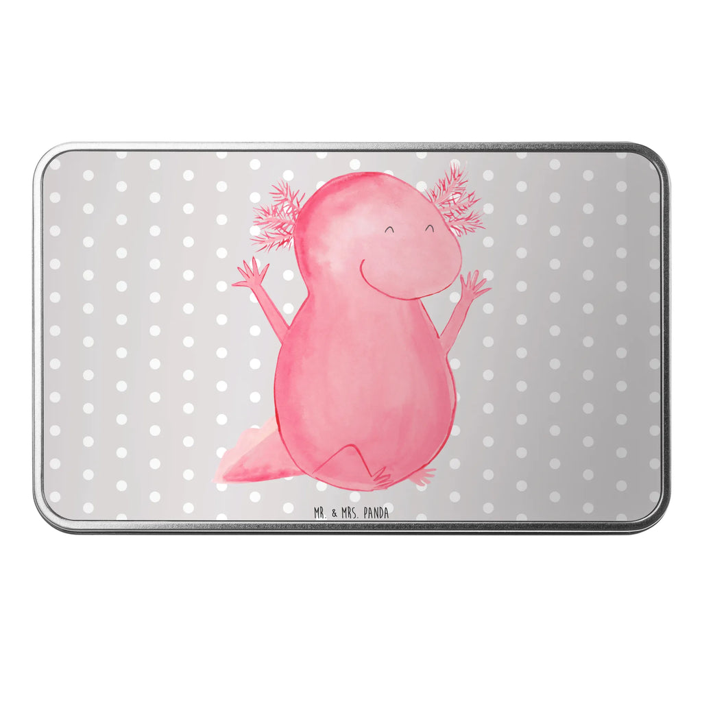 Metal tin axolotl Hooray lunch box, metal box, aluminium tin, storage tin, storage box, container, tins, Tin can, lock-up box, cookie tin, tin box, Axolotl, Axelotl, marine animals, Mexican walking fish, salamander, joy, satisfaction, motivation, tail, amphibian, cheerful, axolotl, fun, axolot