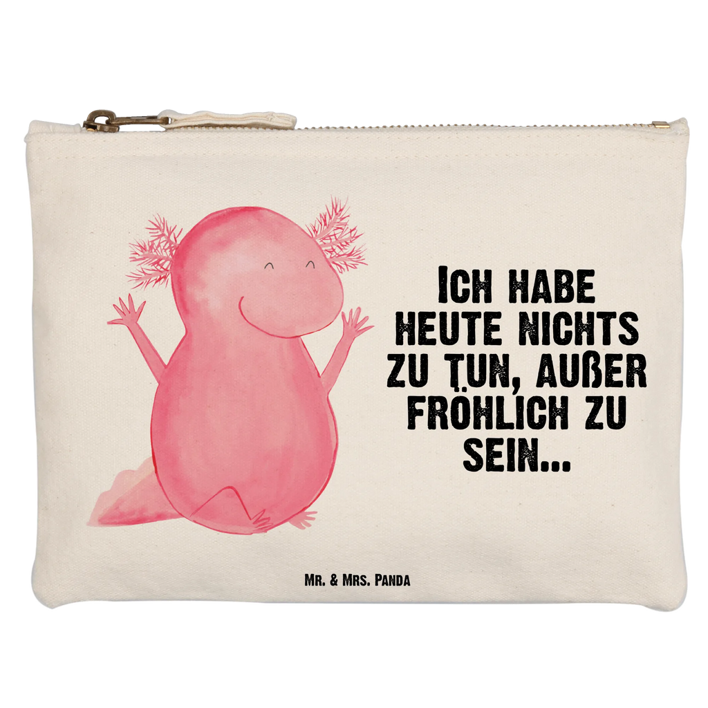 Schminktasche Axolotl Hurra Kulturtasche, Waschbeutel, Schlampermäppchen, Kosmetiktasche, pencil case, Schminktasche, utensilientasche, Federmappe, toiletry bag, beauty case, Kosmetikbeutel, Schminkbeutel, kosmetiktäschchen, aufbewahrungstasche, pinsel tasche, Etui, Kulturbeutel, Schminktäschchen, Waschtasche, Mäppchen, Stiftemäppchen, aufbewahrungsbeutel, beauty tasche, Molch, Axolotl, Motivation, Zufriedenheit, Axolot, Lurche, Lurch, Freude, Schwanzlurch, Spaß, Fröhlich