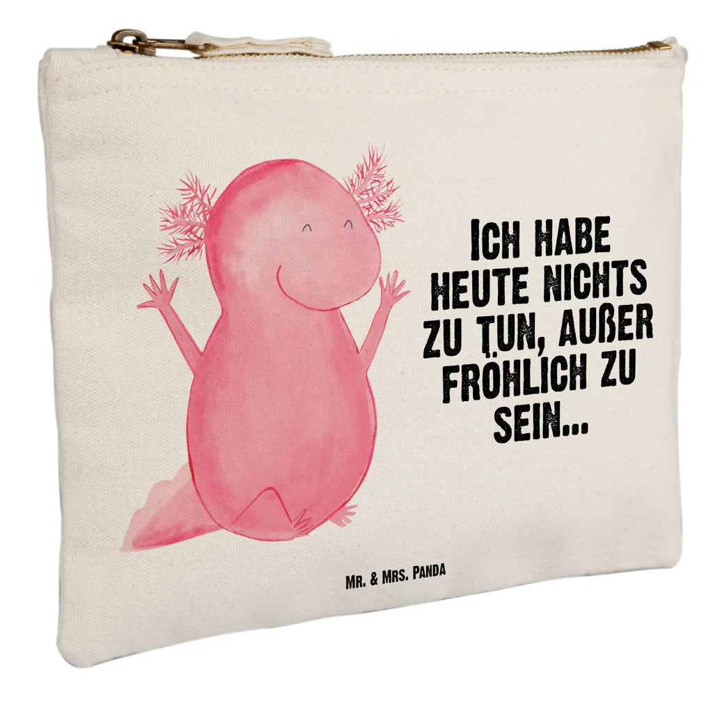 Schminktasche Axolotl Hurra Kulturtasche, Waschbeutel, Schlampermäppchen, Kosmetiktasche, pencil case, Schminktasche, utensilientasche, Federmappe, toiletry bag, beauty case, Kosmetikbeutel, Schminkbeutel, kosmetiktäschchen, aufbewahrungstasche, pinsel tasche, Etui, Kulturbeutel, Schminktäschchen, Waschtasche, Mäppchen, Stiftemäppchen, aufbewahrungsbeutel, beauty tasche, Molch, Axolotl, Motivation, Zufriedenheit, Axolot, Lurche, Lurch, Freude, Schwanzlurch, Spaß, Fröhlich