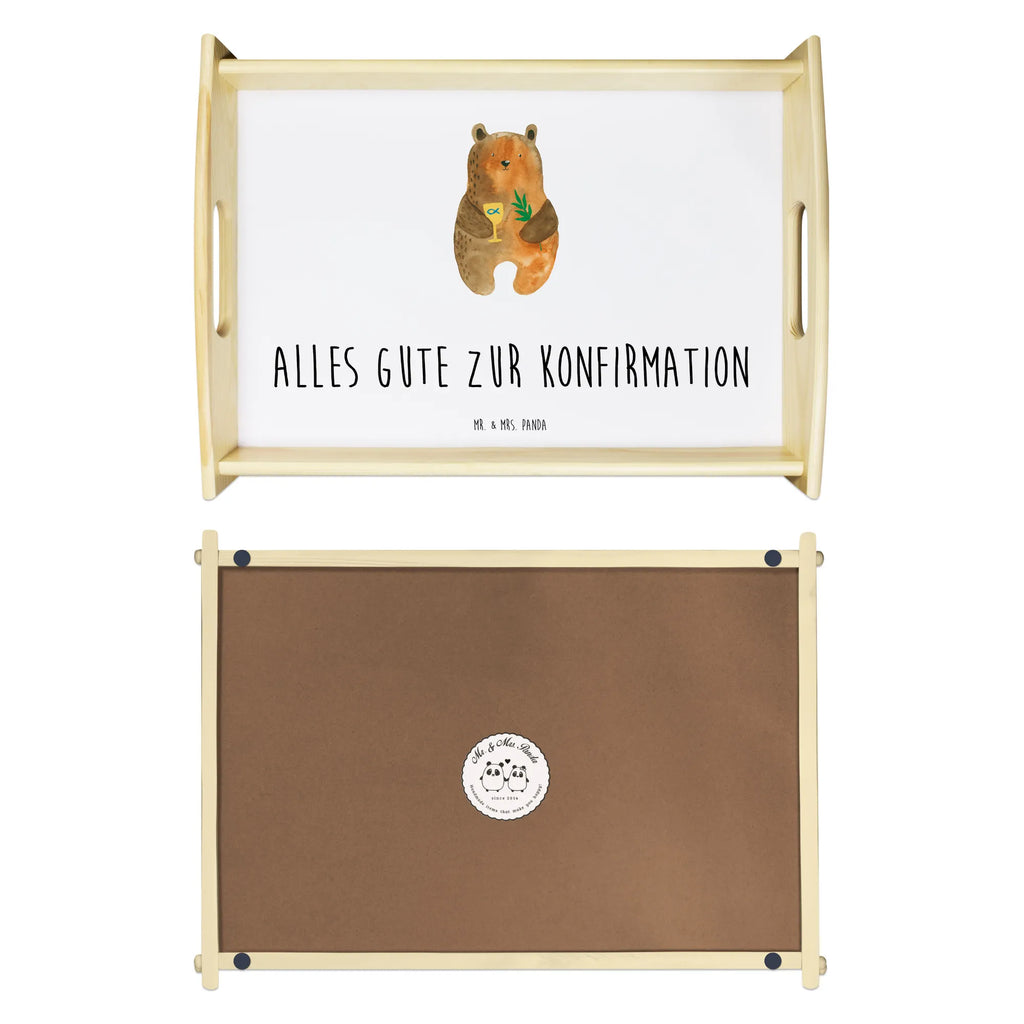 Serviertablett Konfirmation-Bär Serviertablett, Küchentablett, Tablett, Frühstückstablett, Holztablett, Dekotablett, Bär, Teddy, Teddybär, Konfirmation, Gottesdienst, Kirche, evangelisch