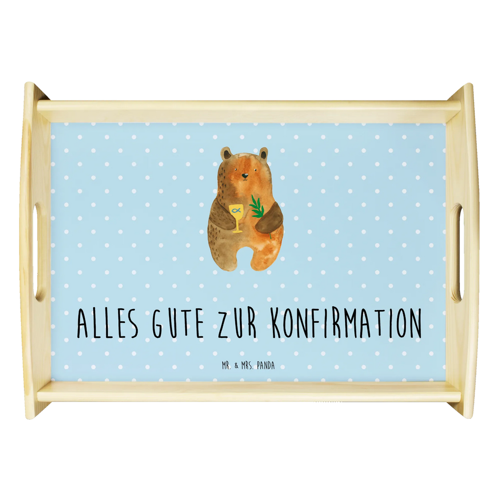 Serviertablett Konfirmation-Bär Serviertablett, Küchentablett, Tablett, Frühstückstablett, Holztablett, Dekotablett, Bär, Teddy, Teddybär, Konfirmation, Gottesdienst, Kirche, evangelisch