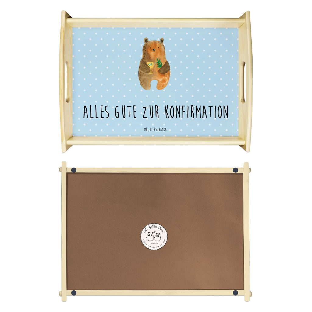 Serviertablett Konfirmation-Bär Serviertablett, Küchentablett, Tablett, Frühstückstablett, Holztablett, Dekotablett, Bär, Teddy, Teddybär, Konfirmation, Gottesdienst, Kirche, evangelisch