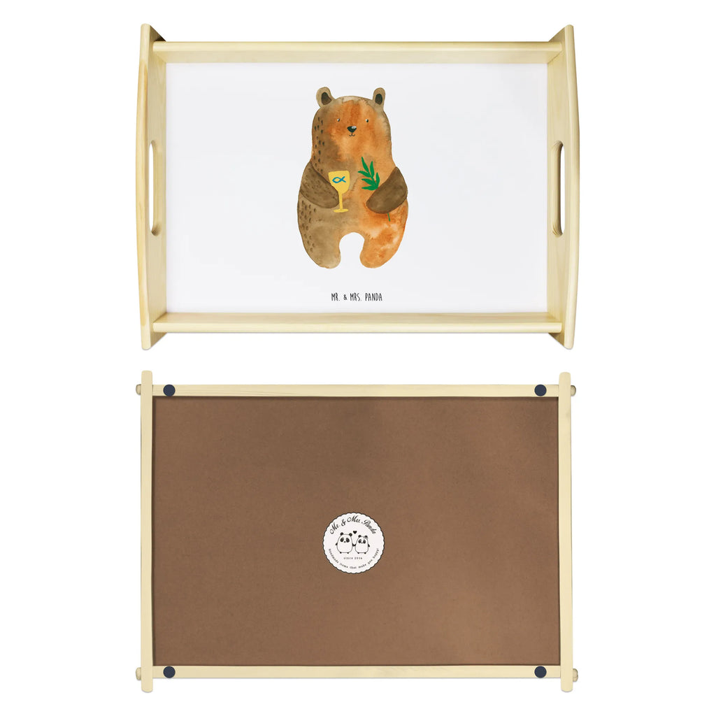 Serviertablett Konfirmation-Bär Serviertablett, Küchentablett, Tablett, Frühstückstablett, Holztablett, Dekotablett, Bär, Teddy, Teddybär, Konfirmation, Gottesdienst, Kirche, evangelisch