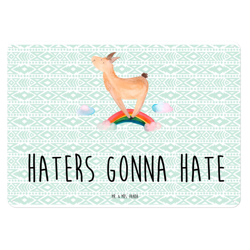 Blechschild Lama Regenbogen Blechschild Für Frauen, Türschild Metall, Blechschild Für Männer, Dekoschild Metall, Blechschild Zum Aufhängen, Blechschild Büro, Blechschild, Blechschild Groß, Wandschild Metall, Blechschild Küche, Alpaka, Lama, Lamas, Wolkenland, Außenseiter, Haters, Abi, Hobby, Regenbogen, Selbstständig, Schule, Haters Gonna Hate, Freiheit