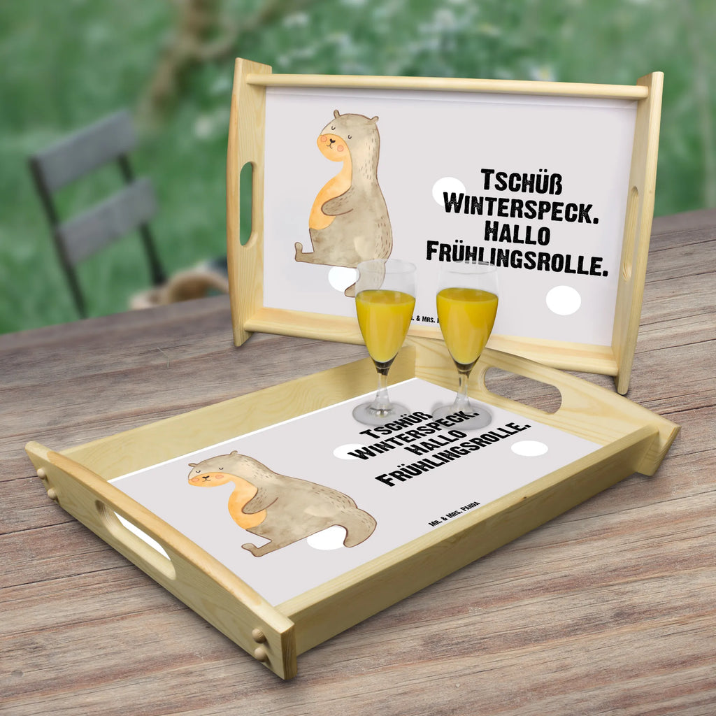 Serving tray otter Belly wooden tray, breakfast tray, tray, serving tray, kitchen tray, otter, marten, sea otter, European otter, water mammal, aquatic animal, baby otter, predator, water, otter gifts, animal lover, gift ideas for animal lovers, animal, mammal, water animal, gifts for people in love, Otter Sea Otter Lake Otter