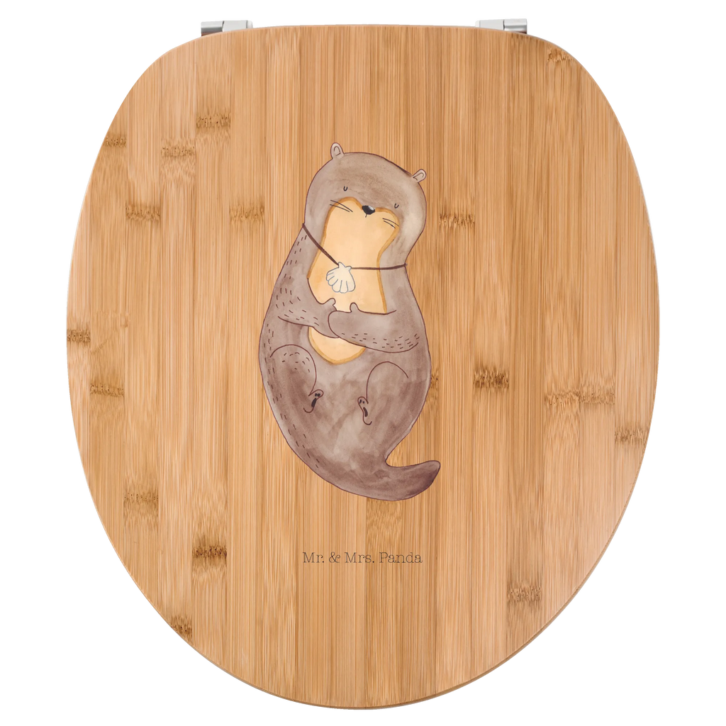Motiv WC Sitz Otter Muschel Toilettendeckel, Toilette, Klodeckel, WC-Sitz, Klobrille, Otter, Fischotter, Seeotter, Büro, Otterliebe, Motivation, träumen, grübeln, Tagträumen
