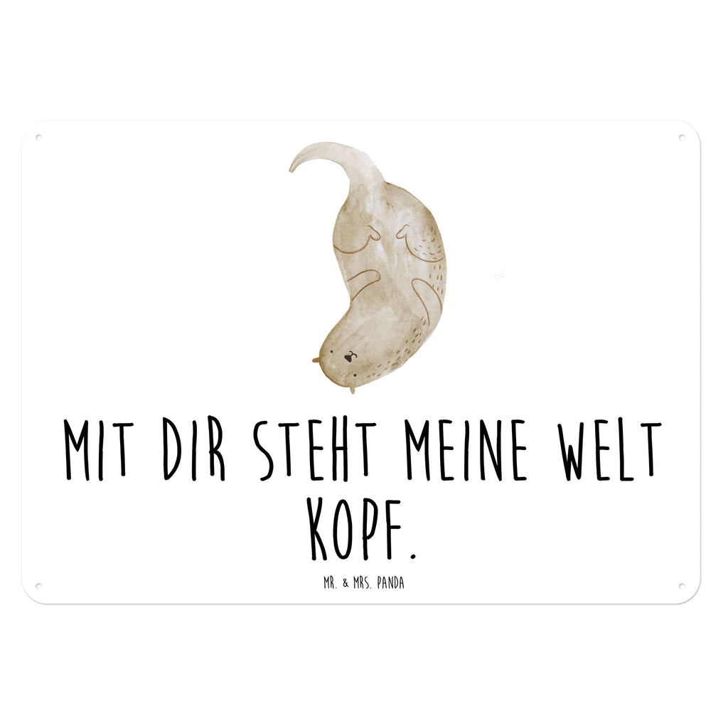 Blechschild Otter Kopfüber Wandschild Metall, Blechschild Für Frauen, Blechschild Für Männer, Blechschild Büro, Blechschild Zum Aufhängen, Blechschild Küche, Blechschild, Türschild Metall, Blechschild Groß, Dekoschild Metall, Otter, Seeotter, Fischotter, Otter Seeotter See Otter