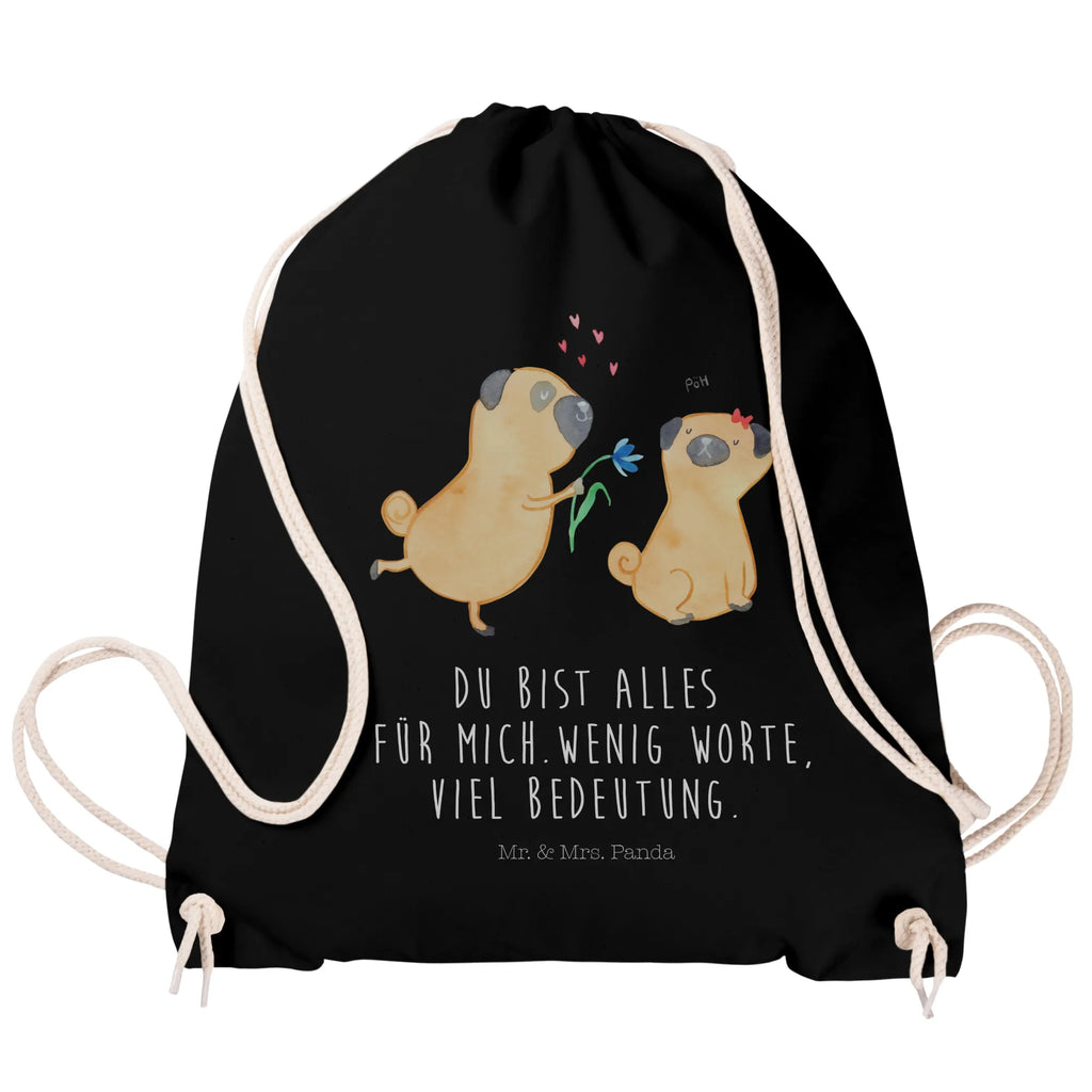 Drawstring bag pug In love sports bag, carrier bag, hipster, jute bag, bag, gym bag, dog, mutt, hound, woof, dog mama, dog breed, love dogs, love for dogs, dog decorative items, bag with dog print, funny gifts for dog owners, what do you give a dog lover, Christmas gifts for dogs, gifts for dogs, dog sayings, Pug, partner, dog love, love, gift friend, in love, love saying. Engaged, boob