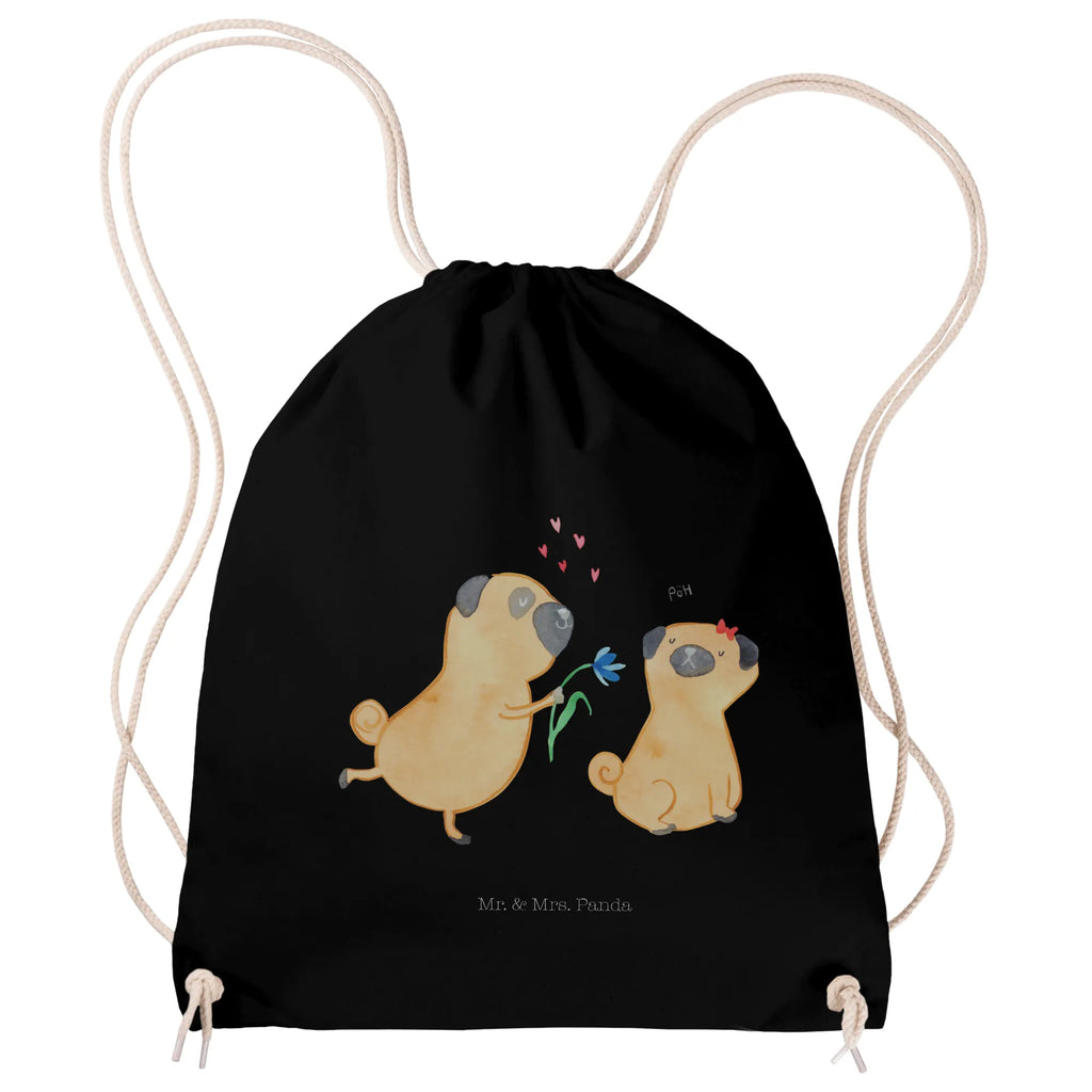 Drawstring bag pug In love sports bag, carrier bag, hipster, jute bag, bag, gym bag, dog, mutt, hound, woof, dog mama, dog breed, love dogs, love for dogs, dog decorative items, bag with dog print, funny gifts for dog owners, what do you give a dog lover, Christmas gifts for dogs, gifts for dogs, dog sayings, Pug, partner, dog love, love, gift friend, in love, love saying. Engaged, boob