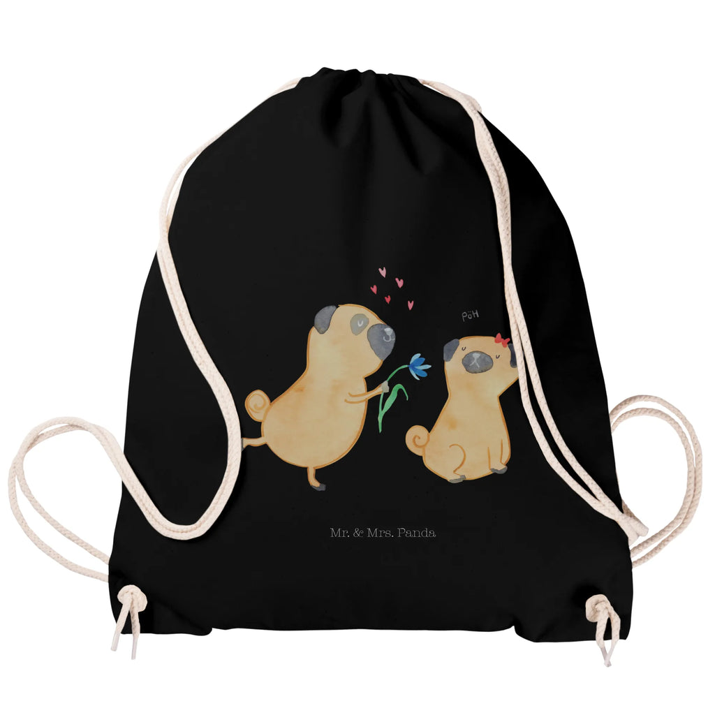 Drawstring bag pug In love sports bag, carrier bag, hipster, jute bag, bag, gym bag, dog, mutt, hound, woof, dog mama, dog breed, love dogs, love for dogs, dog decorative items, bag with dog print, funny gifts for dog owners, what do you give a dog lover, Christmas gifts for dogs, gifts for dogs, dog sayings, Pug, partner, dog love, love, gift friend, in love, love saying. Engaged, boob