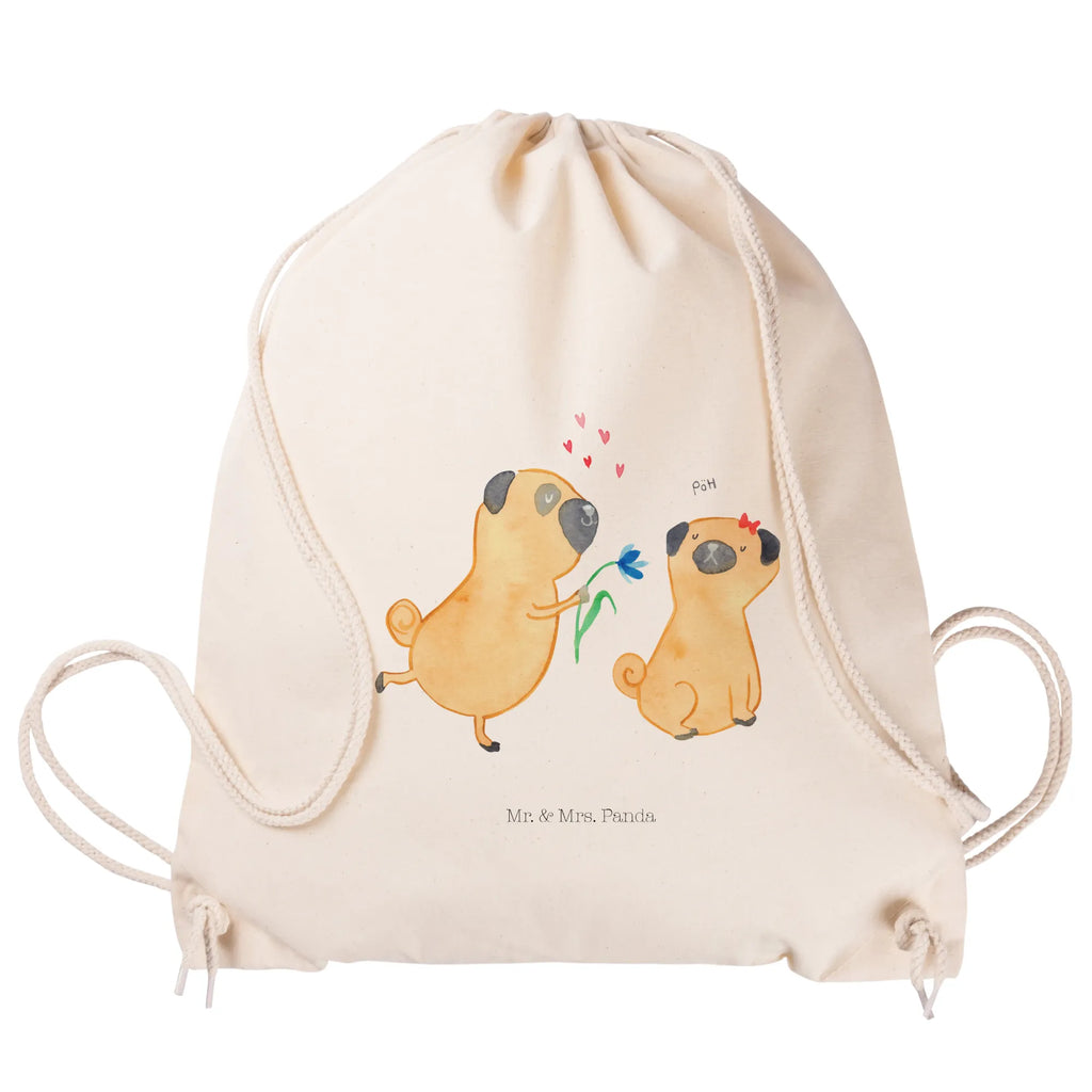 Drawstring bag pug In love sports bag, carrier bag, hipster, jute bag, bag, gym bag, dog, mutt, hound, woof, dog mama, dog breed, love dogs, love for dogs, dog decorative items, bag with dog print, funny gifts for dog owners, what do you give a dog lover, Christmas gifts for dogs, gifts for dogs, dog sayings, Pug, partner, dog love, love, gift friend, in love, love saying. Engaged, boob