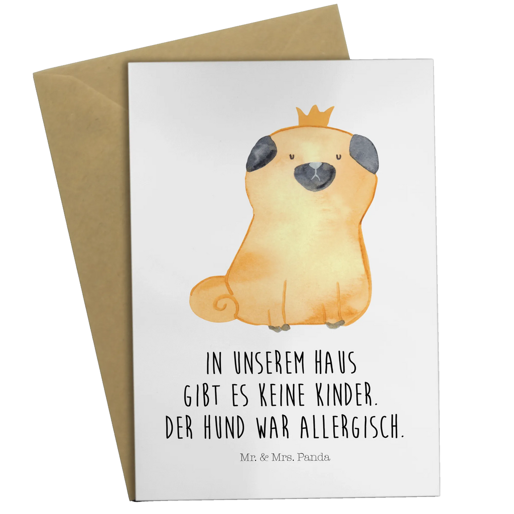 Grußkarte Mops Krone Karte, Geburtstagskarte, Einladungskarte, Grußkarte, Hochzeitskarte, Glückwunschkarte, Klappkarte, Ansichtskarten, Hund, Hundemotiv, Haustier, Hunderasse, Tierliebhaber, Hundebesitzer, Sprüche, Hausregel, Hundebesitzer. Spruch, Mops, kinderlos, allergisch, lustig