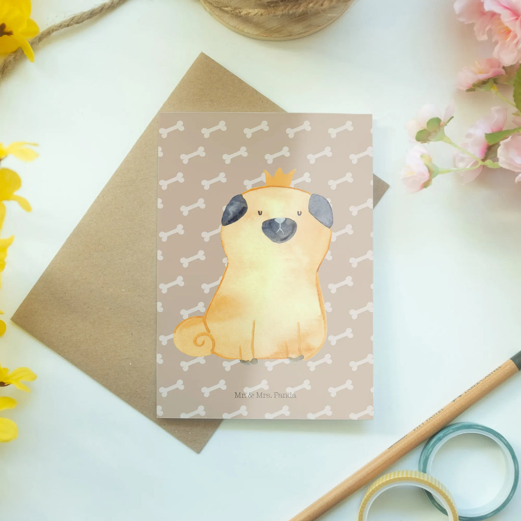 Grußkarte Mops Krone Karte, Geburtstagskarte, Einladungskarte, Grußkarte, Hochzeitskarte, Glückwunschkarte, Klappkarte, Ansichtskarten, Hund, Hundemotiv, Haustier, Hunderasse, Tierliebhaber, Hundebesitzer, Sprüche, Hausregel, Hundebesitzer. Spruch, Mops, kinderlos, allergisch, lustig