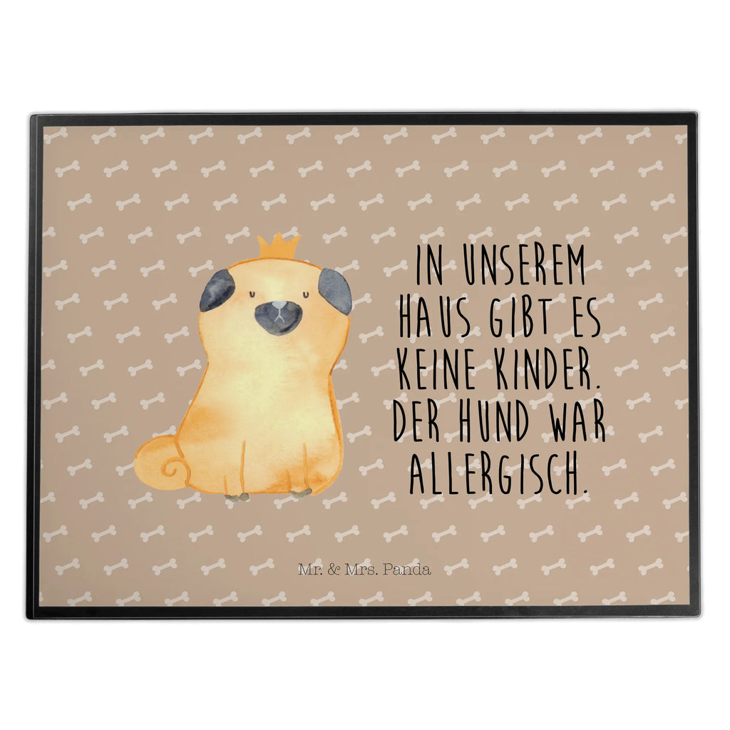 Podkładka na biurko mops korona Pies, motyw psa, zwierzę domowe, rasa psa, miłośnik zwierząt, właściciel psa, powiedzenia