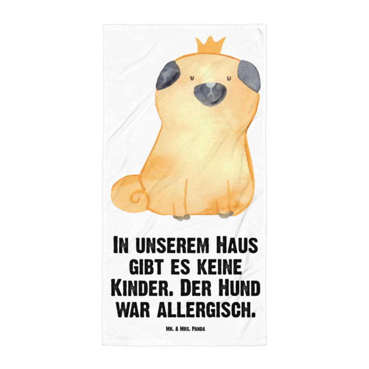 XL Badehandtuch Mops Krone