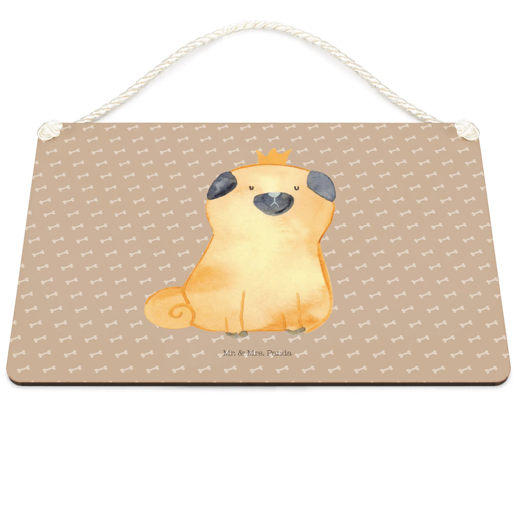 Dekoracyjny znak mops korona Pies, motyw psa, zwierzę domowe, rasa psa, miłośnik zwierząt, właściciel psa, powiedzenia