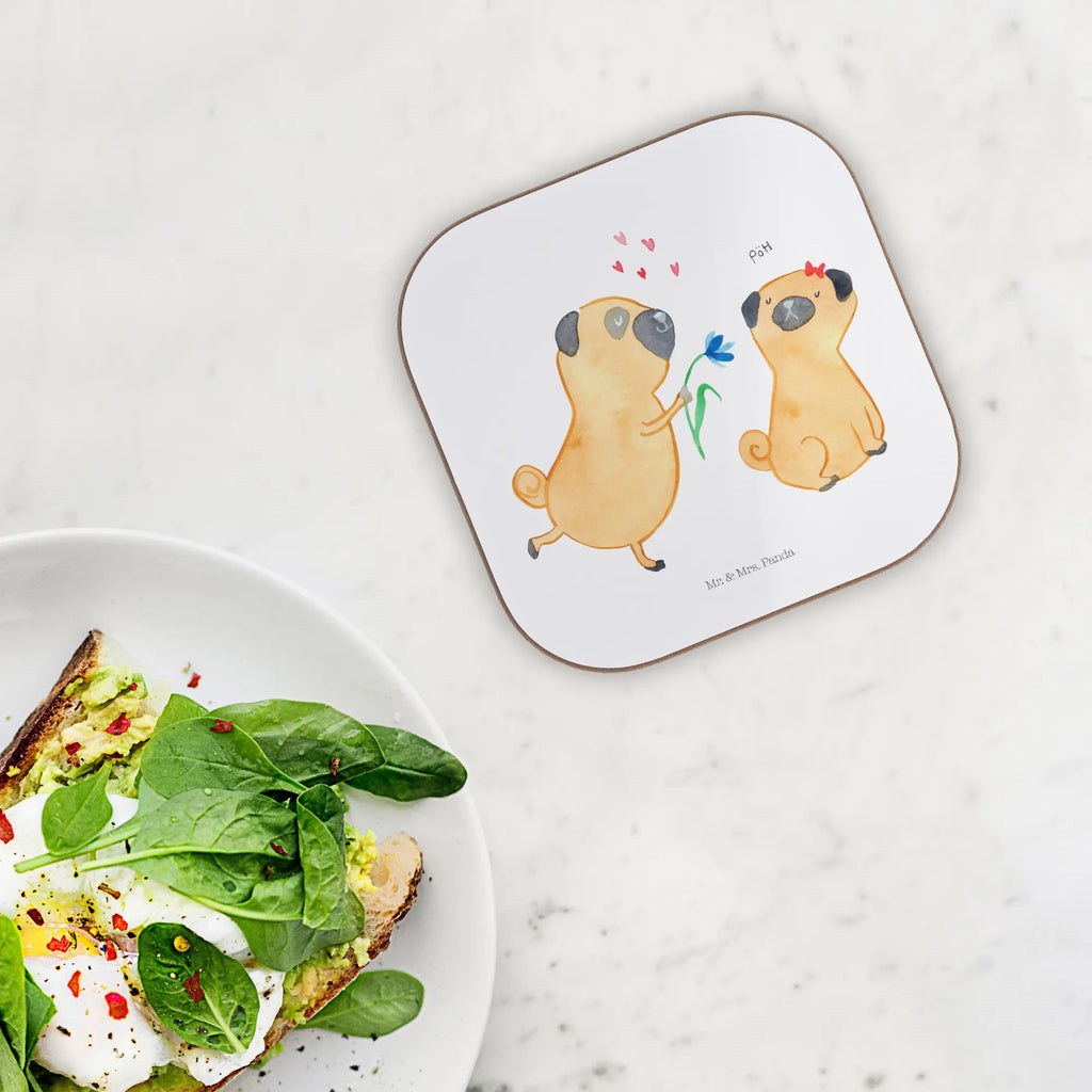 Podkładka mops Zakochani Pies, motyw psa, zwierzę domowe, rasa psa, miłośnik zwierząt, właściciel psa, powiedzenia