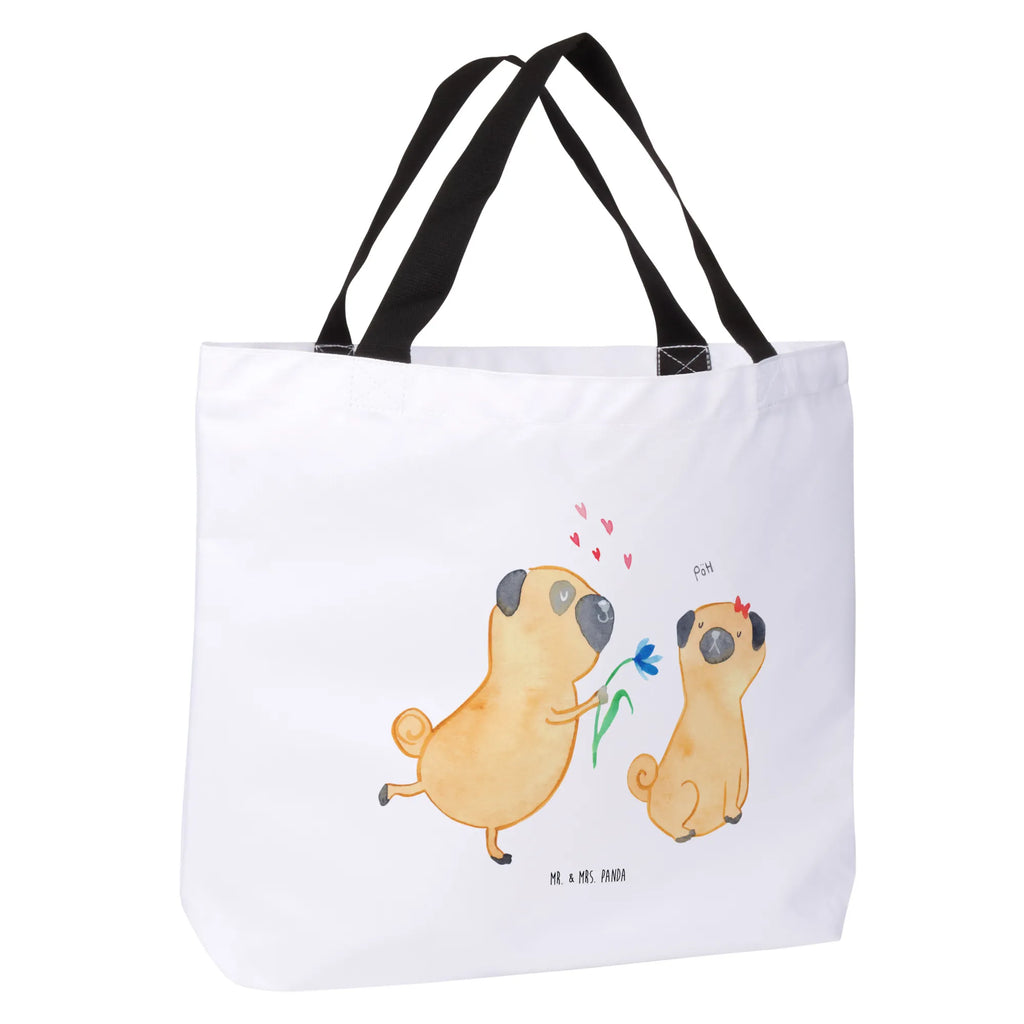 Shopper Mops Verliebt Schulbeutel, Einkaufsbeutel, Tragebeutel, Strandtasche, Freizeittasche, Schultasche, Beutel, Tasche, Einkaufstasche, Shopper, Alltagstasche, Hund, Hundemotiv, Haustier, Hunderasse, Tierliebhaber, Hundebesitzer, Sprüche, Hundeliebe, Liebe, Geschenk Freund, Mops, Liebesspruch. Verlobt, Möpse, verliebt, Partner
