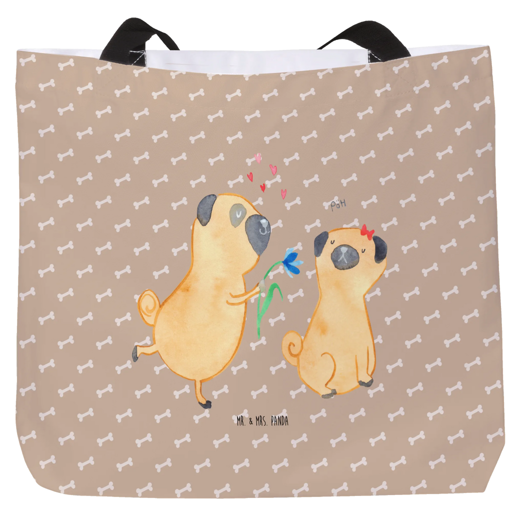 Shopper Mops Verliebt Schulbeutel, Einkaufsbeutel, Tragebeutel, Strandtasche, Freizeittasche, Schultasche, Beutel, Tasche, Einkaufstasche, Shopper, Alltagstasche, Hund, Hundemotiv, Haustier, Hunderasse, Tierliebhaber, Hundebesitzer, Sprüche, Hundeliebe, Liebe, Geschenk Freund, Mops, Liebesspruch. Verlobt, Möpse, verliebt, Partner