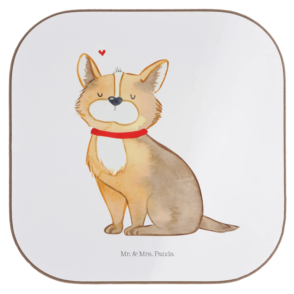 Square coaster Dog Luck Coasters, gifts, gift, party, presents, breakfast, glass coasters, dog, mutt, hound, woof, dog mama, dog breed, love dogs, love for dogs, dog decorative items, bag with dog print, funny gifts for dog owners, what do you give a dog lover, Christmas gifts for dogs, gifts for dogs, dog sayings, Corgie, dog owner, slogan, dog love, dog mom, love