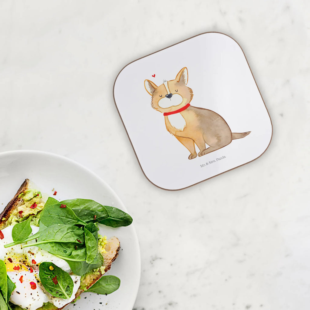 Square coaster Dog Luck Coasters, gifts, gift, party, presents, breakfast, glass coasters, dog, mutt, hound, woof, dog mama, dog breed, love dogs, love for dogs, dog decorative items, bag with dog print, funny gifts for dog owners, what do you give a dog lover, Christmas gifts for dogs, gifts for dogs, dog sayings, Corgie, dog owner, slogan, dog love, dog mom, love