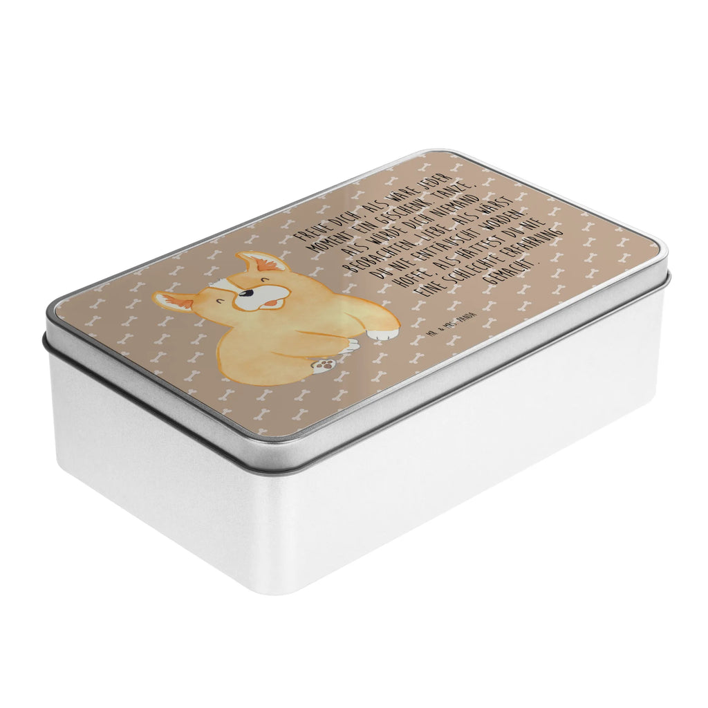 Metal tin Corgi storage box, cookie tin, metal box, storage tin, Tin can, container, tins, aluminium tin, lock-up box, tin box, lunch box, dog, mutt, hound, woof, dog mama, dog breed, love dogs, love for dogs, dog decorative items, bag with dog print, funny gifts for dog owners, what do you give a dog lover, Christmas gifts for dogs, gifts for dogs, dog sayings, Welsh Corgi Pembroke, Corgi, dog's sayings, british, saying, motivation, joy of life, sayings
