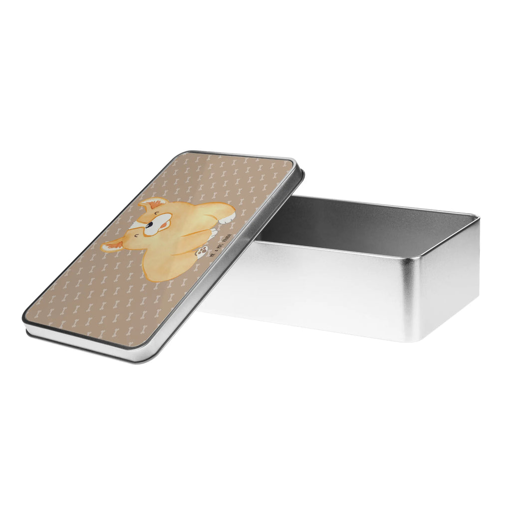 Metal tin Corgi storage box, cookie tin, metal box, storage tin, Tin can, container, tins, aluminium tin, lock-up box, tin box, lunch box, dog, mutt, hound, woof, dog mama, dog breed, love dogs, love for dogs, dog decorative items, bag with dog print, funny gifts for dog owners, what do you give a dog lover, Christmas gifts for dogs, gifts for dogs, dog sayings, Welsh Corgi Pembroke, Corgi, dog's sayings, british, saying, motivation, joy of life, sayings