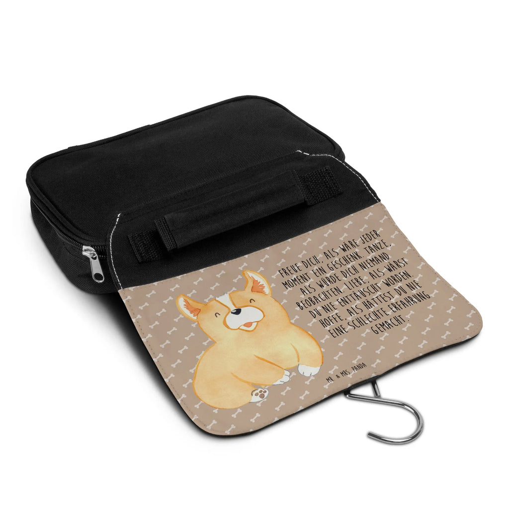 Kosmetyczka Corgi Kulturbeutel, hygienetasche, Kulturbeutel Waschbar, Schminktasche, Waschtasche, Toilettentasche, Waschbeutel, Schminkbeutel, Kosmetiktasche, Kulturtasche, badtasche, hygienebeutel, Necessaire, beautycase, Reisebeutel, Sprüche, Hund, Hunderasse, Hundebesitzer, Hundemotiv, Haustier, Tierliebhaber, Lebensfreude, Hundespruch, Spruch, Corgie, Britisch, Motivation, Welsh Corgie Pembroke