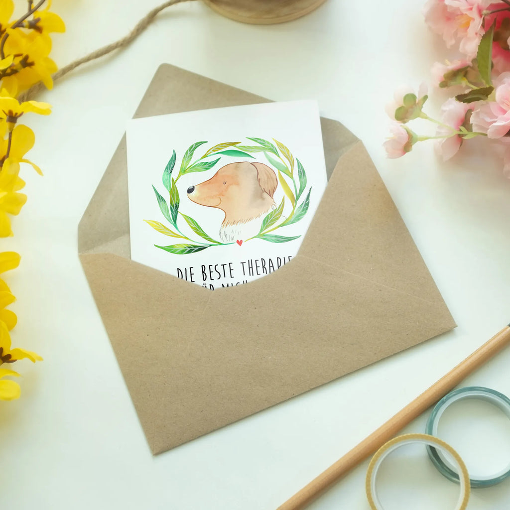 Greetings card Dog Flower Grußkarte, Ansichtskarten, Einladungskarte, Glückwunschkarte, Karte, Hochzeitskarte, Geburtstagskarte, Klappkarte, Hund, Hundemotiv, Haustier, Hunderasse, Tierliebhaber, Hundebesitzer, Sprüche, Hunde, Therapie, Hundeglück, Selbsttherapie, Hundeliebe, Ranke