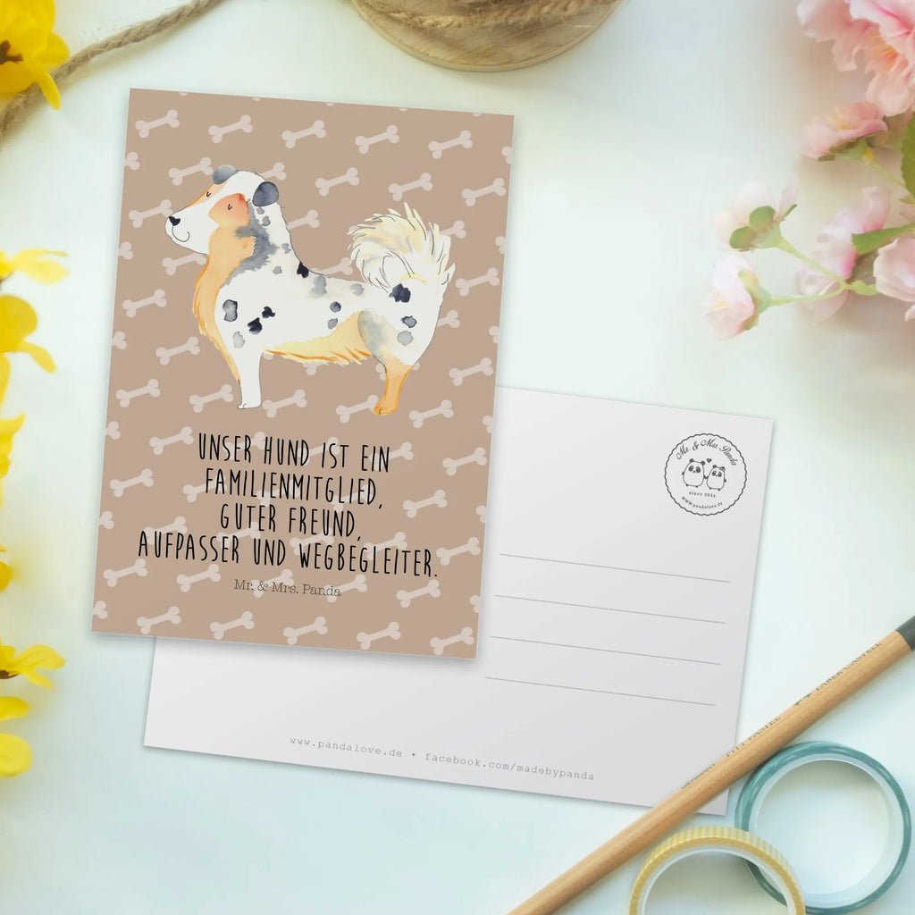 Postcard Dog Australia Shepherd Postkarte, Ansichtskarte, Grußkarte, spruchkarte, Motivkarte, Fotokarte, einzelkarte, Designkarte, bildkarte, Ansichtskarten, Kunstkarten, Postkarten, kunstkarte, Hundebesitzer, Hundemotiv, Haustier, Tierliebhaber, Sprüche, Hunderasse, Hund, Shepherd, Australien Shepherd, Familienhund, Spruch, Hundeliebe