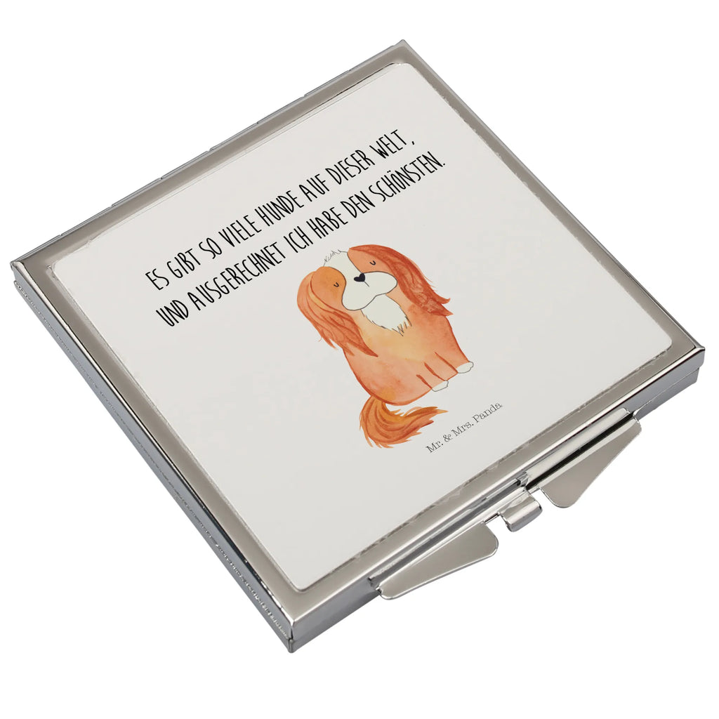 Handbag mirror Dog Cavalier King Charles Spaniel square, mirror, make up, silver, handbag, make-up mirror, dog, mutt, hound, woof, dog mama, dog breed, love dogs, love for dogs, dog decorative items, bag with dog print, funny gifts for dog owners, what do you give a dog lover, Christmas gifts for dogs, gifts for dogs, dog sayings, most beautiful dog, Cavalier King Charles Spaniel, Spaniel, Dog, Sayings, Cocker Spaniel