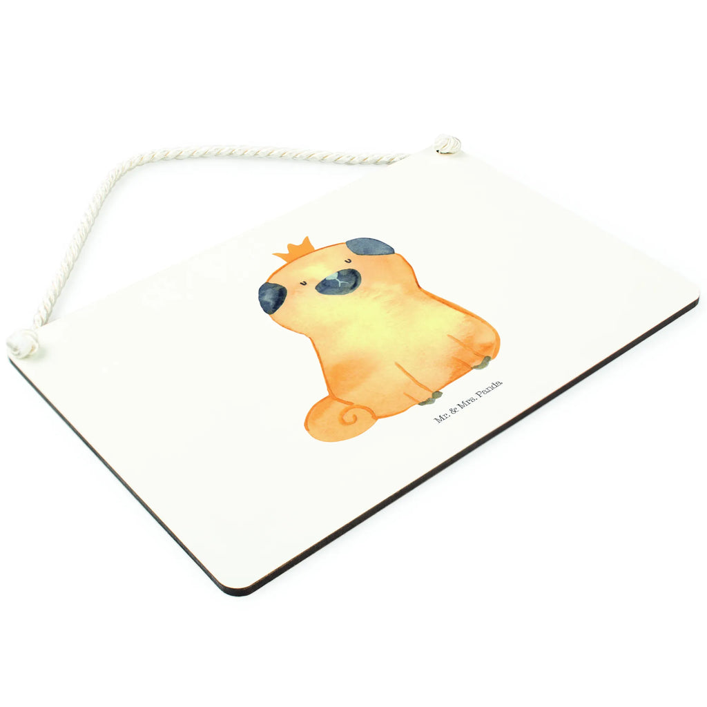 Dekoracyjny znak mops korona Pies, motyw psa, zwierzę domowe, rasa psa, miłośnik zwierząt, właściciel psa, powiedzenia