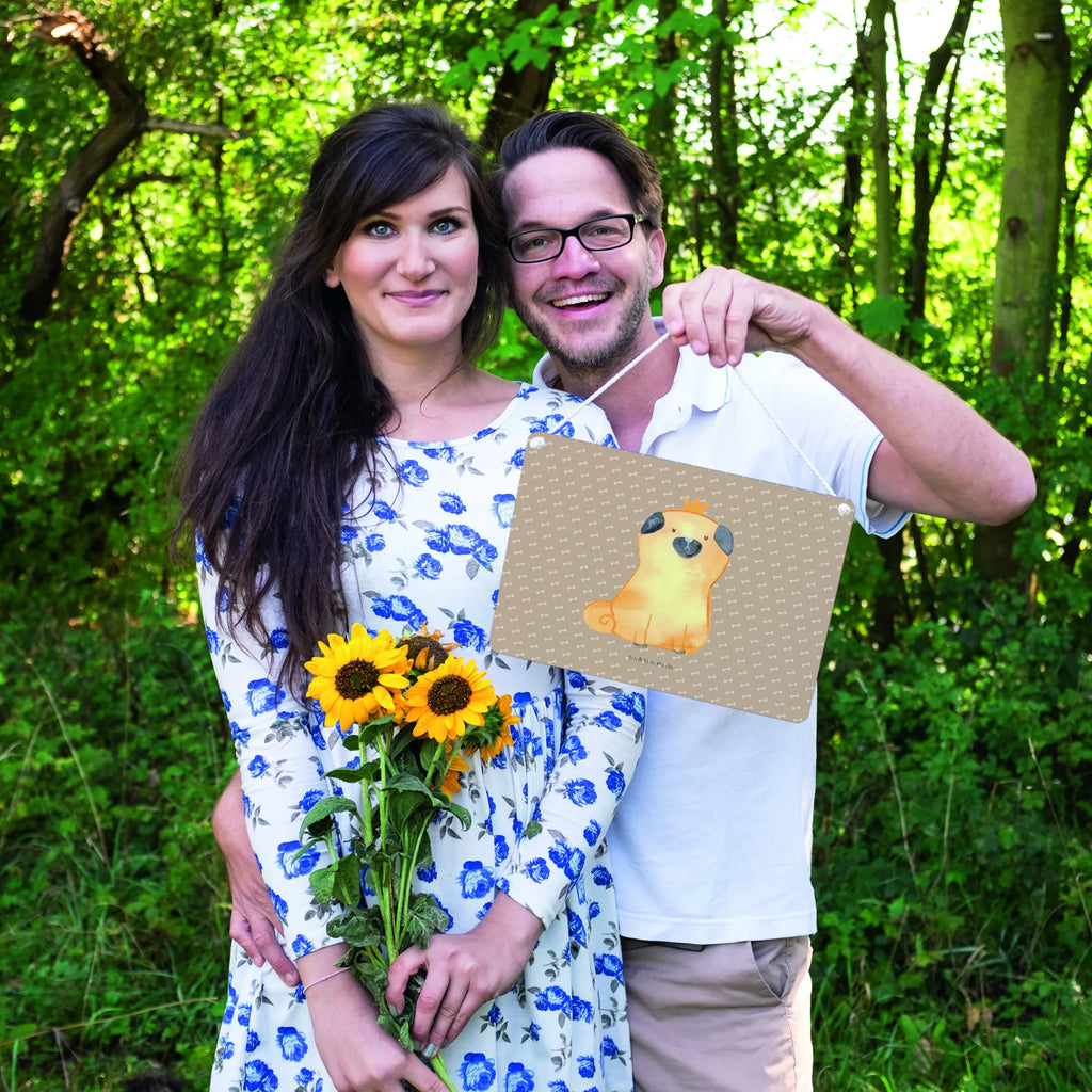 Dekoracyjny znak mops korona Pies, motyw psa, zwierzę domowe, rasa psa, miłośnik zwierząt, właściciel psa, powiedzenia