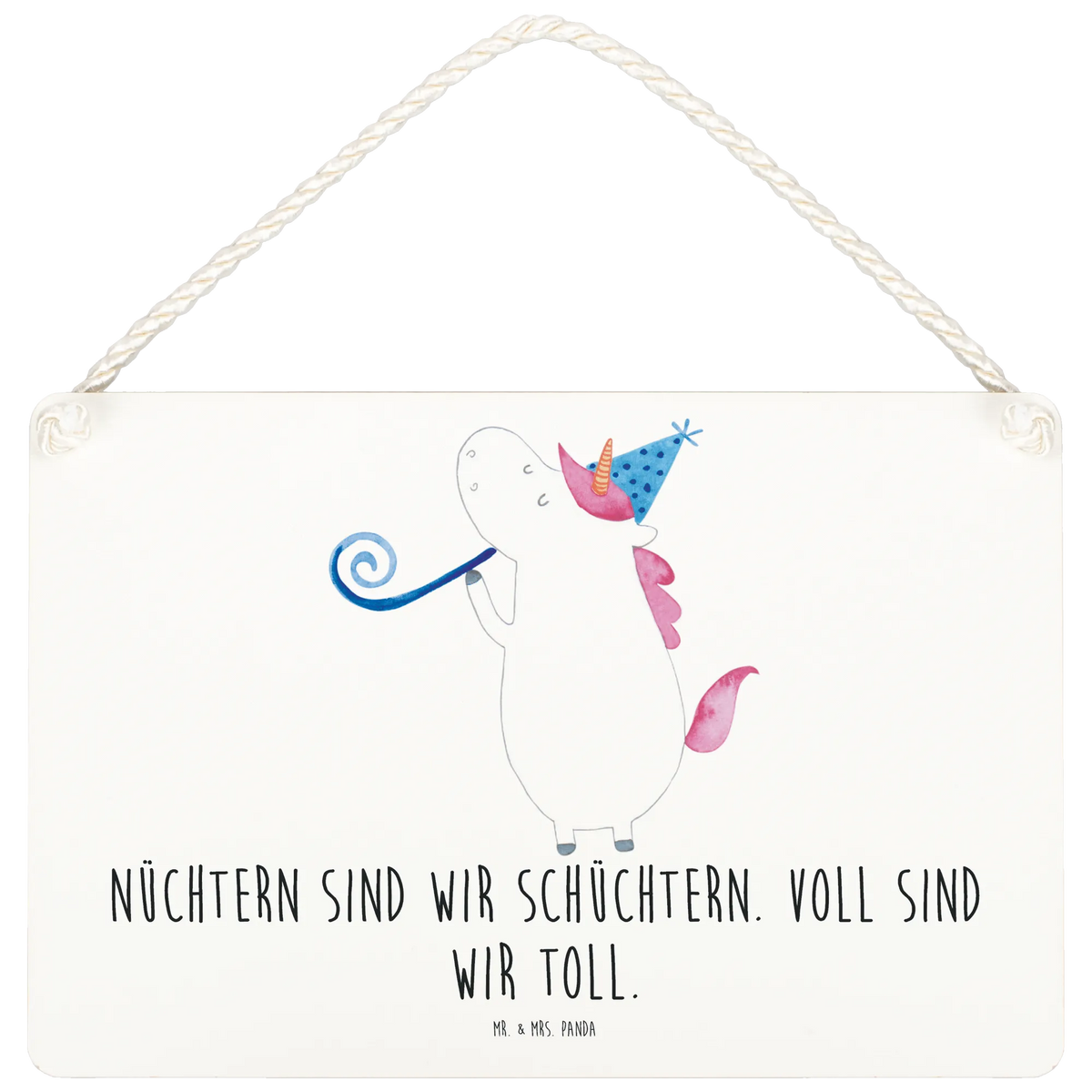 Deko Schild Einhorn Party