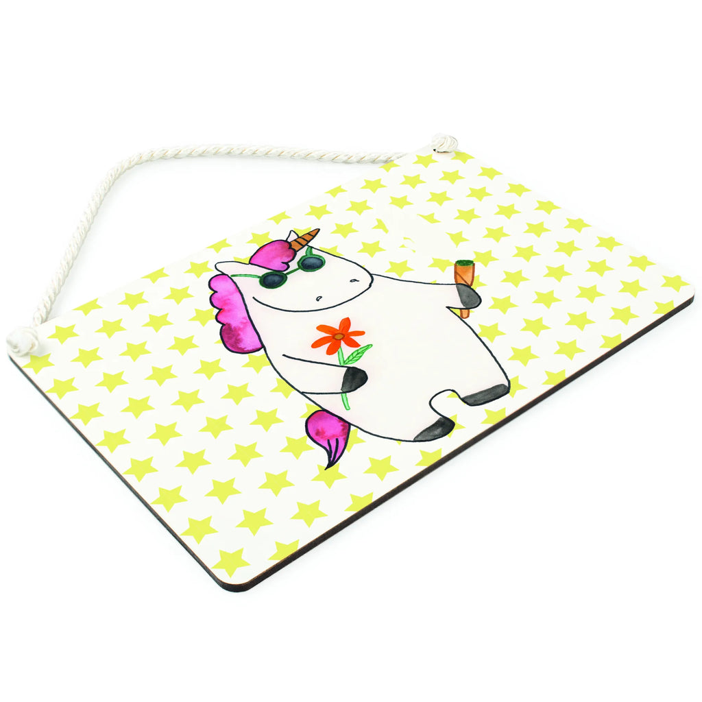 Decorative sign unicorn Woodstock unicorn, unicorns, fun, cigarette, present friend, smoke, smoking, Unicorn, alcohol, party, joint, birthday gift, Funny, woodstock, witty