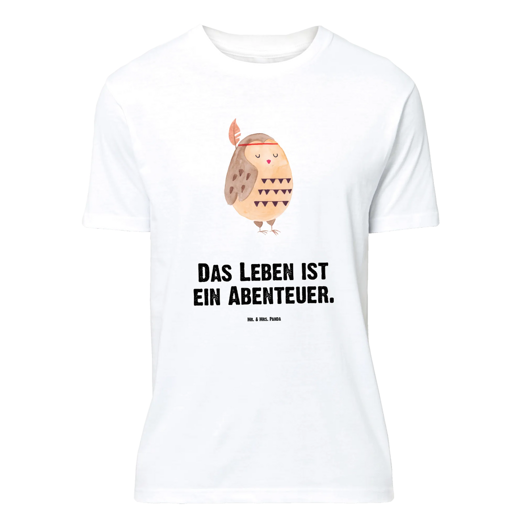 T-Shirt Standard Eule Federschmuck T-Shirt mit Spruch, Geburstag, Schlafshirt, Nachthemd, Lustiges T-Shirt, Tshirt, Herrn, Jubiläum, Shirt, Junggesellenabschied, Damen, T-Shirt, Eule, Federschmuck, Das Leben Ist Ein Abenteuer, Eule Deko, Reisespruch, Dekoration, Owl