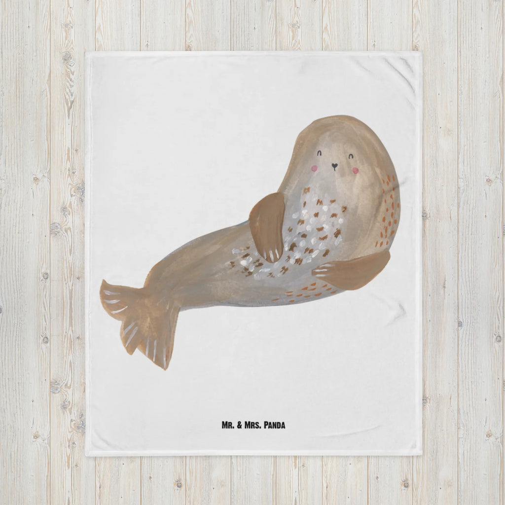 Kocyk dla niemowląt foka śmiech Babyecke Kuscheldecke, Babygeschenk, Krabbeldecke, Geschenk Geburt, Babydecke, Tiermotive, Gute Laune, lustige Sprüche, Tiere, Seehund, Ostsee, Robben, Strand, Nordsee, Meerestier, Robbe