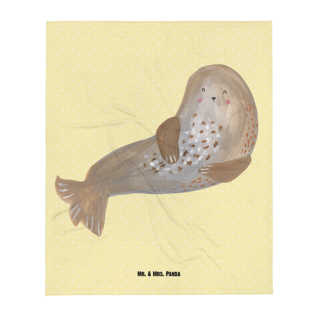 Kocyk dla niemowląt foka śmiech Babyecke Kuscheldecke, Babygeschenk, Krabbeldecke, Geschenk Geburt, Babydecke, Tiermotive, Gute Laune, lustige Sprüche, Tiere, Seehund, Ostsee, Robben, Strand, Nordsee, Meerestier, Robbe